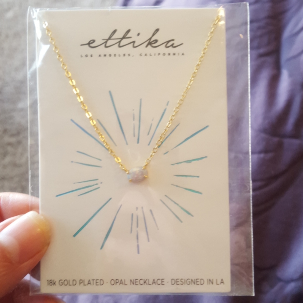 NIB authentic opal and gold necklace